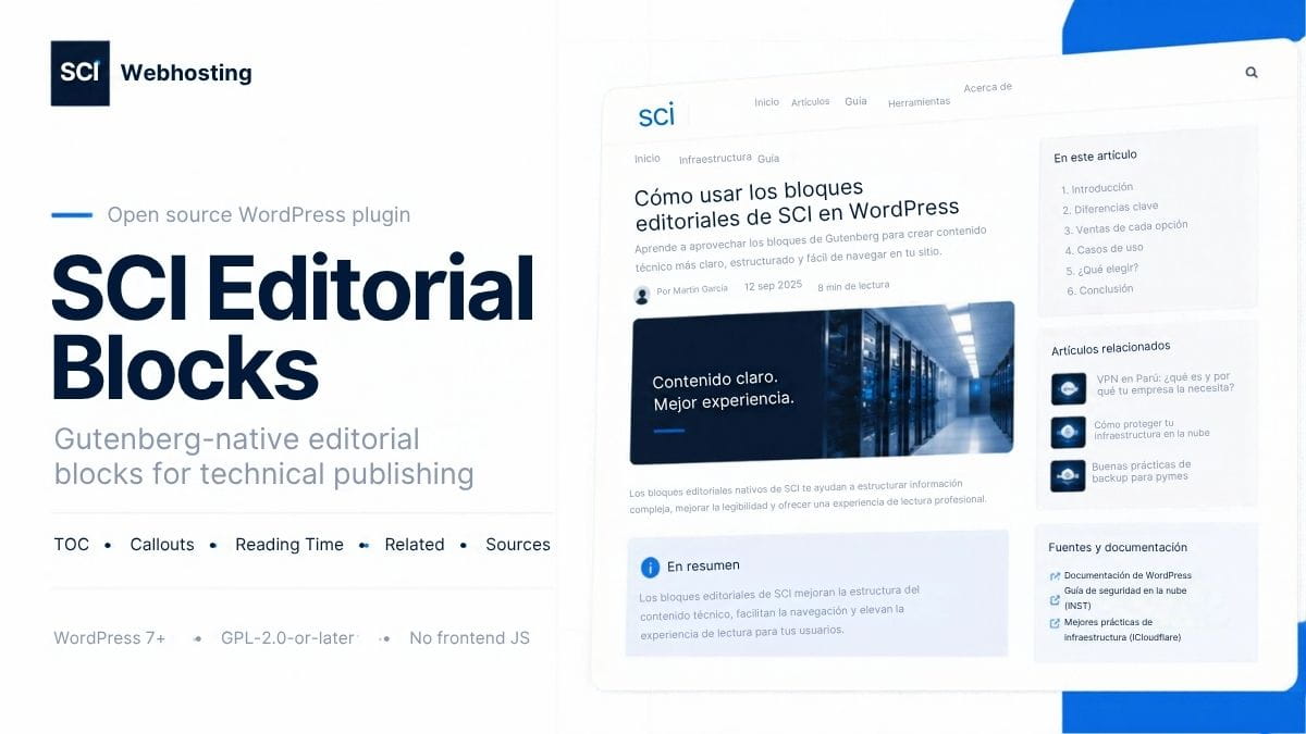 Cómo nació SCI Editorial Blocks: una forma más simple de publicar mejor en WordPress